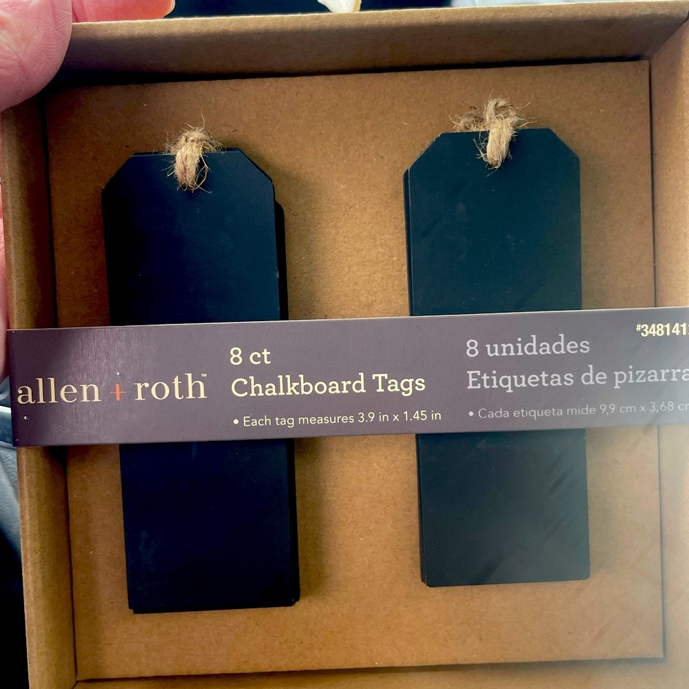 NWT Allen + Roth Chalkboard Tags Set 8 Count